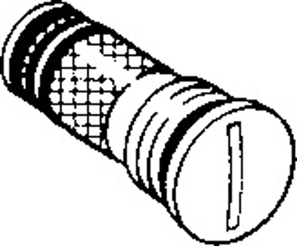 Schmutzfilter von HANSA, mit einer zylindrischen Form und einer Rippung auf der Oberfläche. Die obere Seite hat eine Schlitzöffnung zur Befestigung.