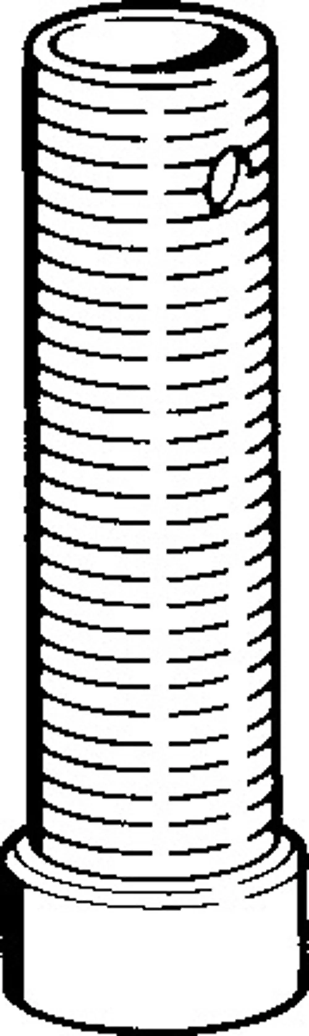 Zylindrische Gewindehülse von HANSA mit durchgehendem Gewinde und flachem Kopf, geeignet für verschiedene mechanische Anwendungen.