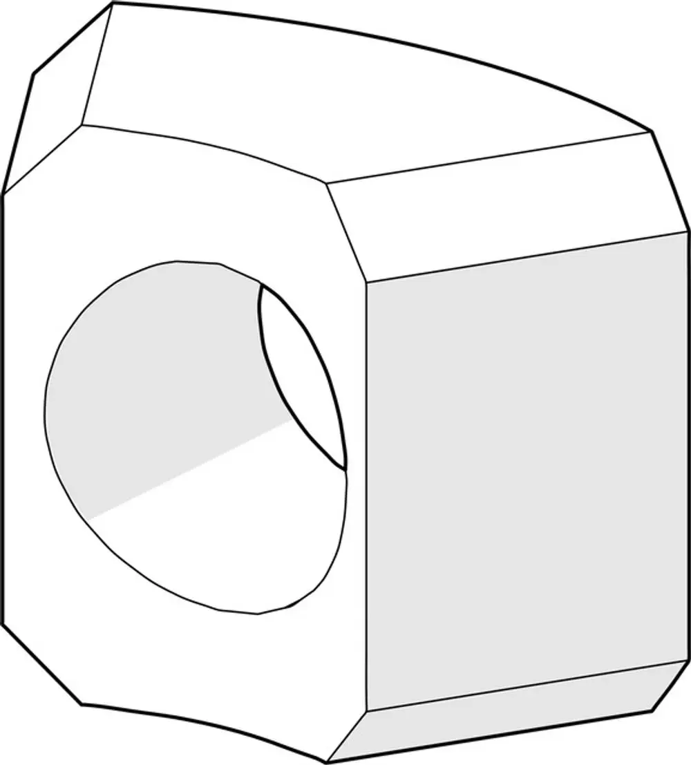 Produktabbildung eines Begrenzer von HANSA, mit einer charakteristischen Form und einem zentralen Loch. Die Oberfläche ist geometrisch und weist mehrere Kanten auf.