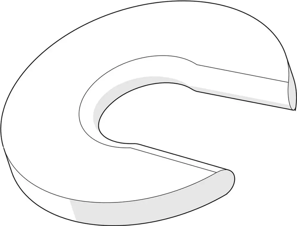 Ring von HANSA mit offenem Design, der eine gebogene Form aufweist. Die Oberfläche ist glatt und ohne erkennbare Textur.
