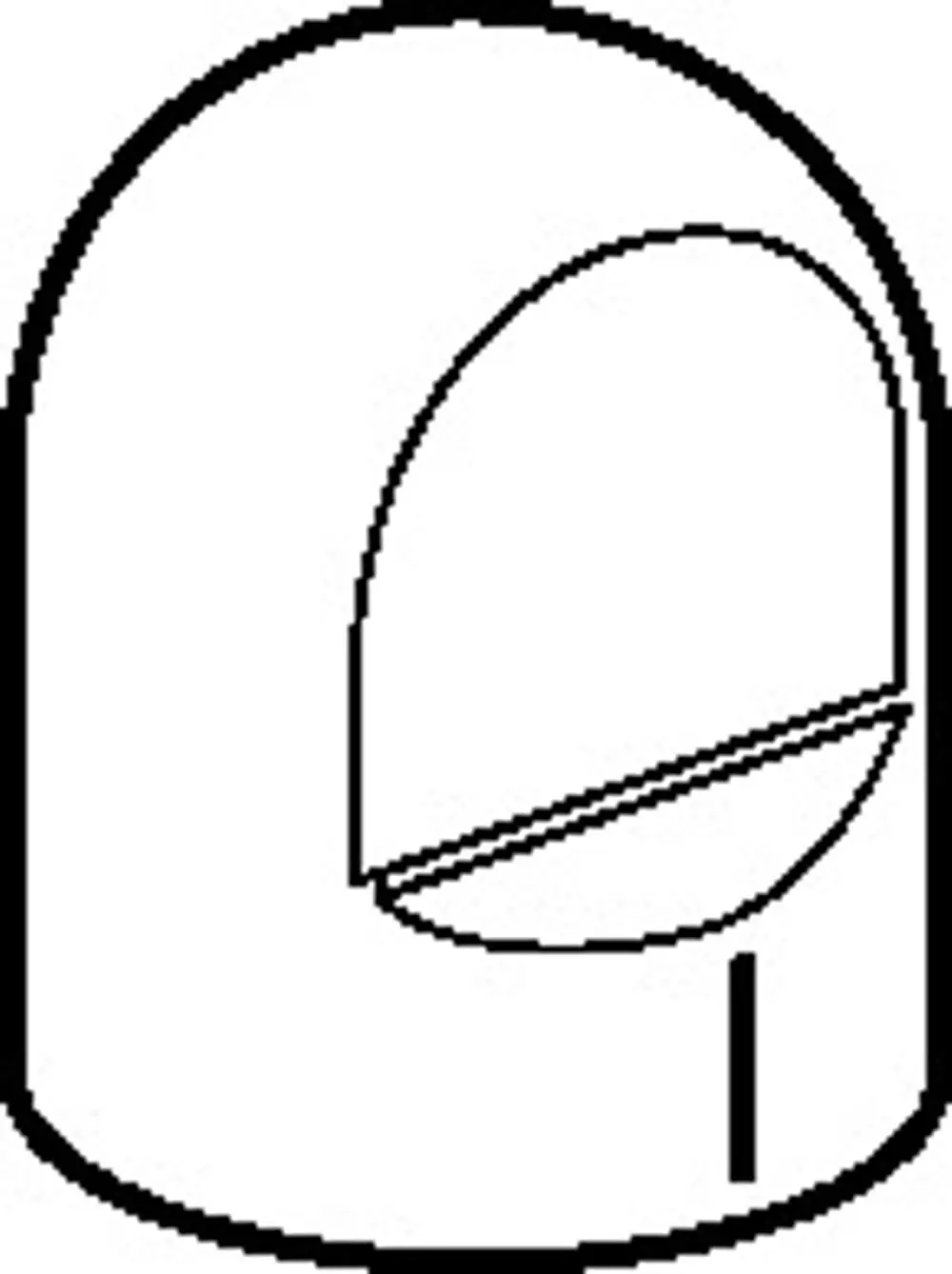 Griff im minimalistischen Design, hergestellt von HANSA, mit einer runden, glatten Oberfläche und einer seitlichen Vertiefung.
