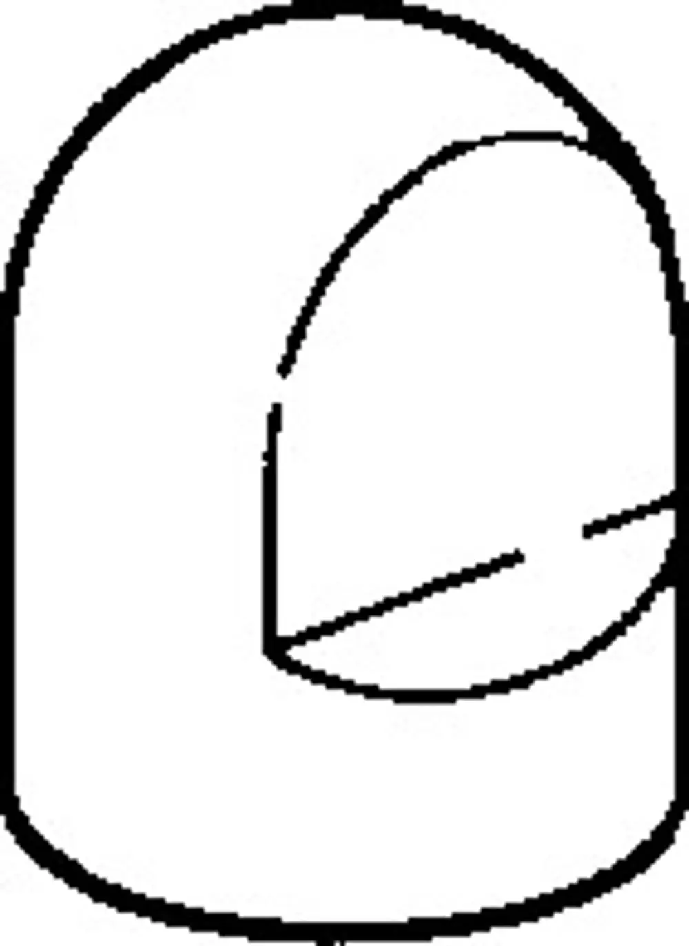Chromfarbener Griff von HANSA, abgerundete Form mit einem Ausschnitt auf einer Seite; einfaches und funktionales Design ohne sichtbare Befestigungen.