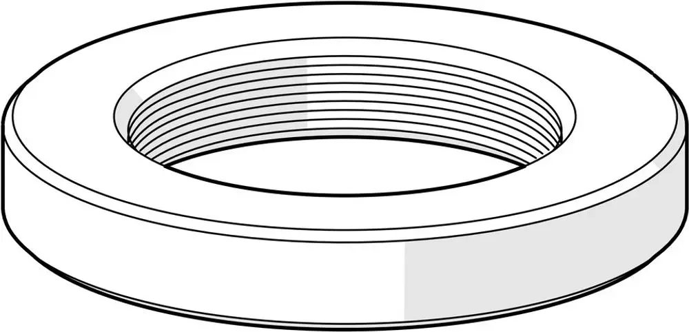 Gegenmutter von HANSA, mit einem durchgängigen Innengewinde, zylindrischer Form und flacher Oberkante, für mechanische Verbindungen.
