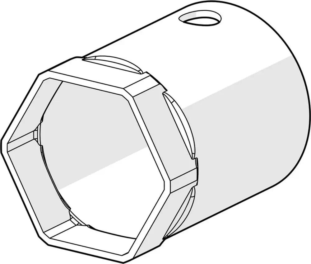 Steckschlüssel mit sechskantigem Öffnungsdesign. Die Marke HANSA ist ersichtlich. Das Produkt hat eine Öffnungsgröße von SW34.