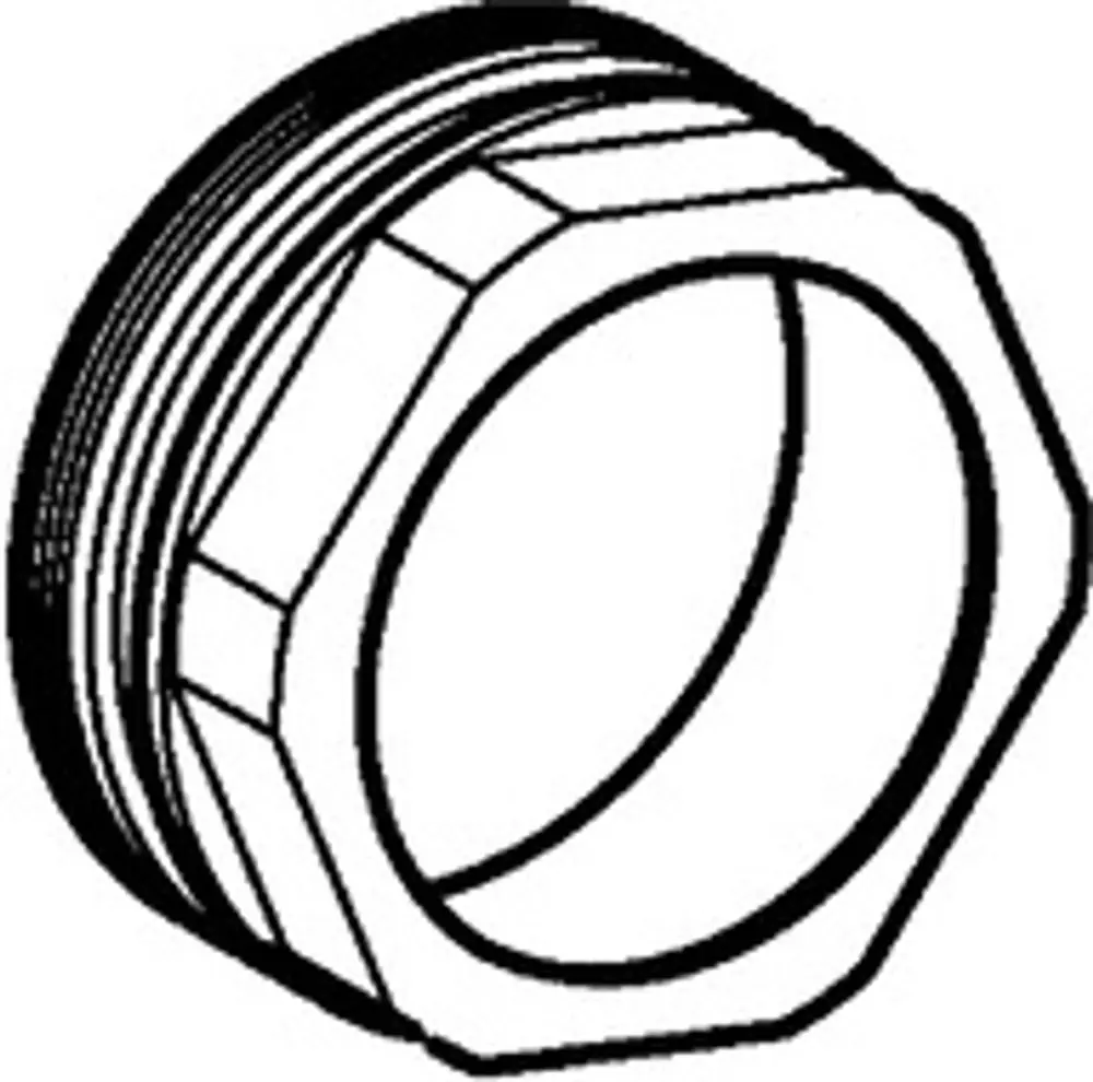 Zeichnung einer Schraube von HANSA mit hexagonalem Kopf und Innengewinde. Das Design zeigt die Profilform und Gewinde-Details.