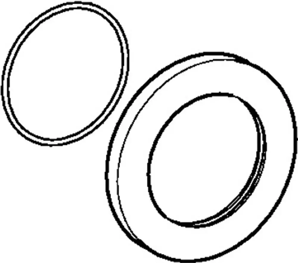 Zwei runde Metallic-Rosetten, eine innen mit einer Öffnung, die andere ohne, möglicherweise für Montagezwecke, erkennbar in Chromoptik, Marke HANSA.