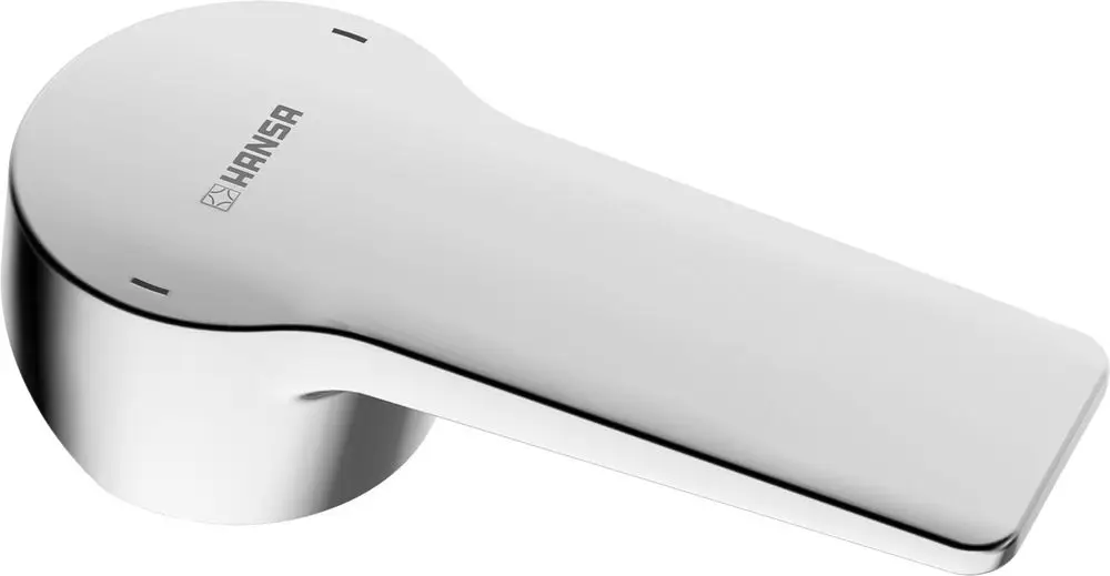 Hebel von HANSA in Chrom, mit flacher Oberfläche und ergonomischem Design, geeignet für die Montage an Armaturen.