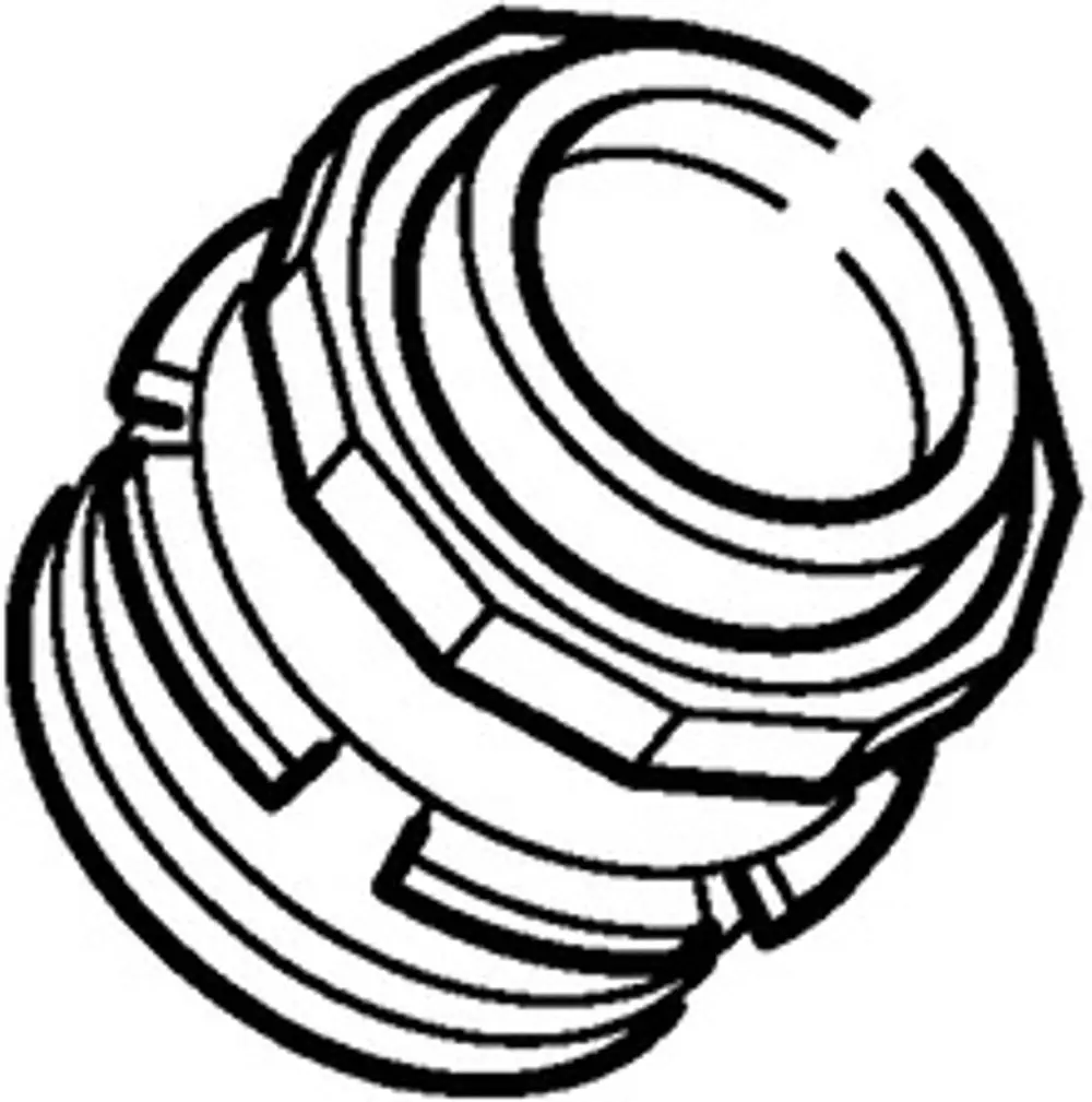 Befestigungsmutter von HANSA mit gewellter Oberfläche und geriffeltem Design, geeignet zur Befestigung in verschiedenen Anwendungen.