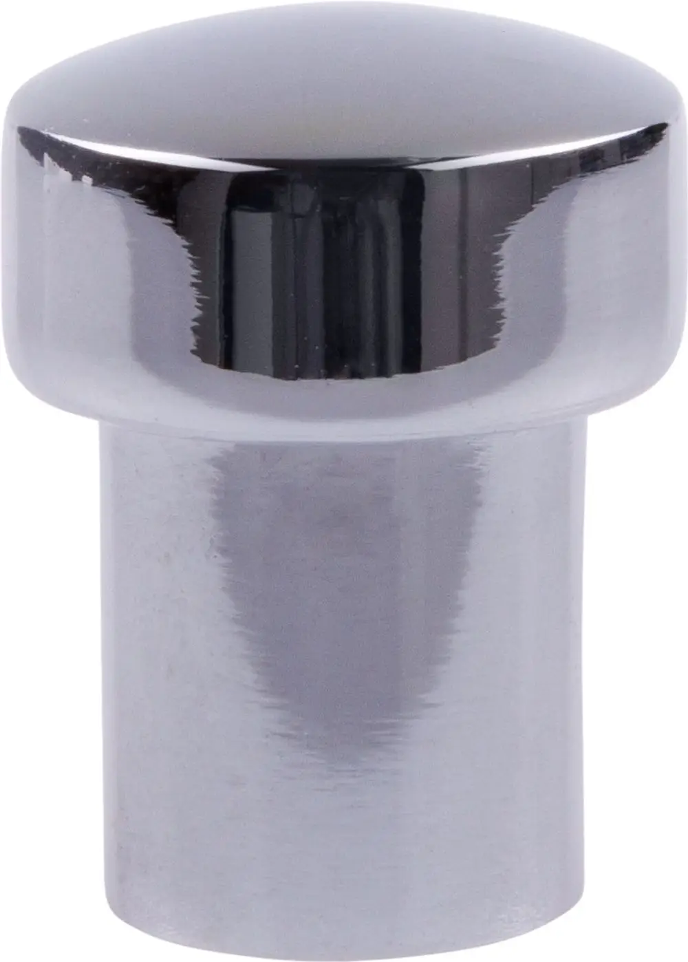 Druckknopf in Edelstahloptik, rund und leicht erhöht, auf der Oberseite mit polierter Fläche. Produkt von HANSA, geeignet für verschiedene Anwendungen.