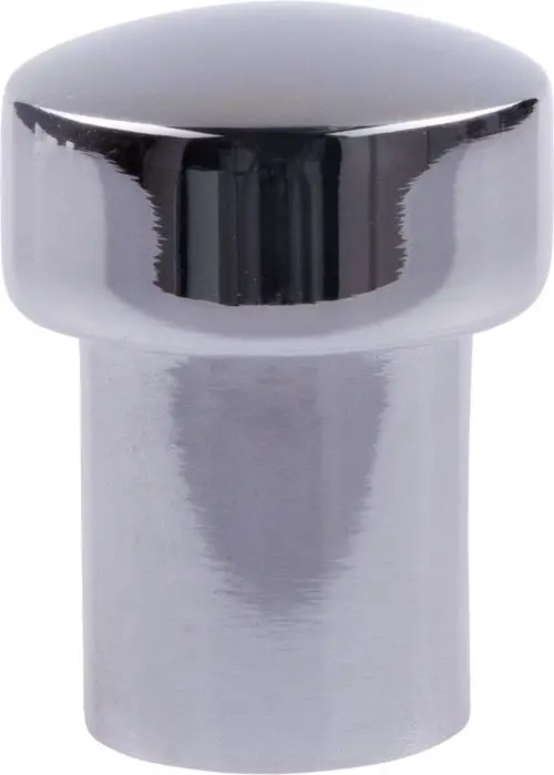 Druckknopf in Edelstahloptik, rund und leicht erhöht, auf der Oberseite mit polierter Fläche. Produkt von HANSA, geeignet für verschiedene Anwendungen.