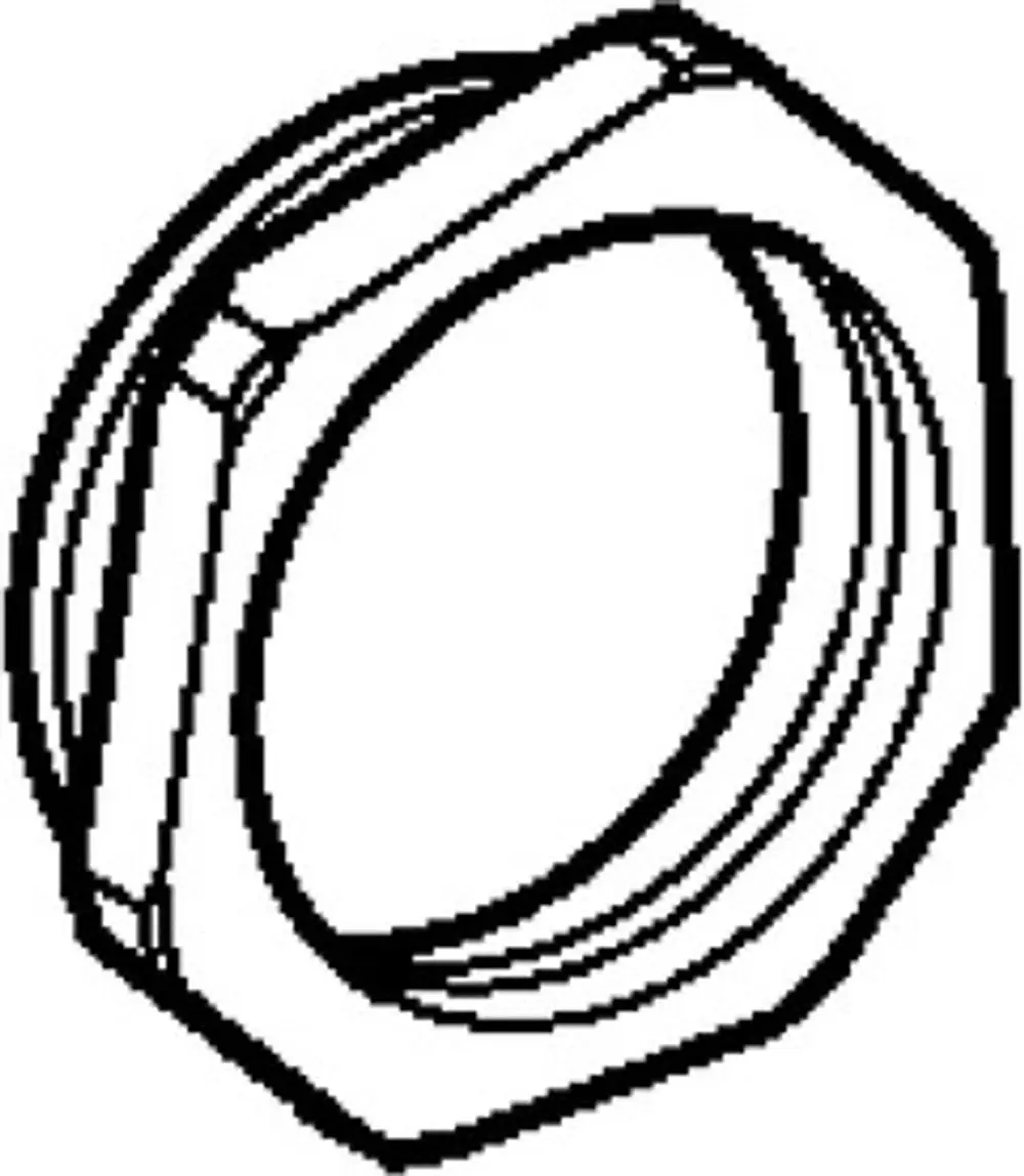 Runde Ringschraube in einer metallischen Ausführung, mit einem sechseckigen Profil für Werkzeuge, hergestellt von HANSA.