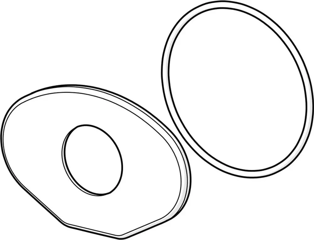 Zwei geometrische Formen, eine ovale und eine abgerundete, in Linienzeichnung. Möglicher Zusammenhang zur HANSA Produktlinie.