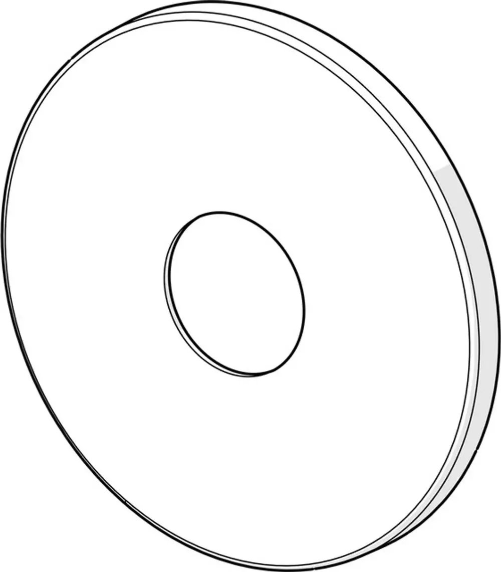 Kreisförmige Rosette von HANSA mit zentralem Loch, schlichtes Design, geeignet für Wandmontage und Rohrabdeckungen in Badezimmern oder anderen Wohnbereichen.