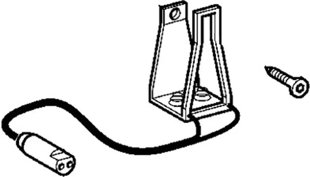Batteriehalter von HANSA mit Kabel und Stecker sowie Montageschraube, dargestellt in einer schematischen Zeichnung.