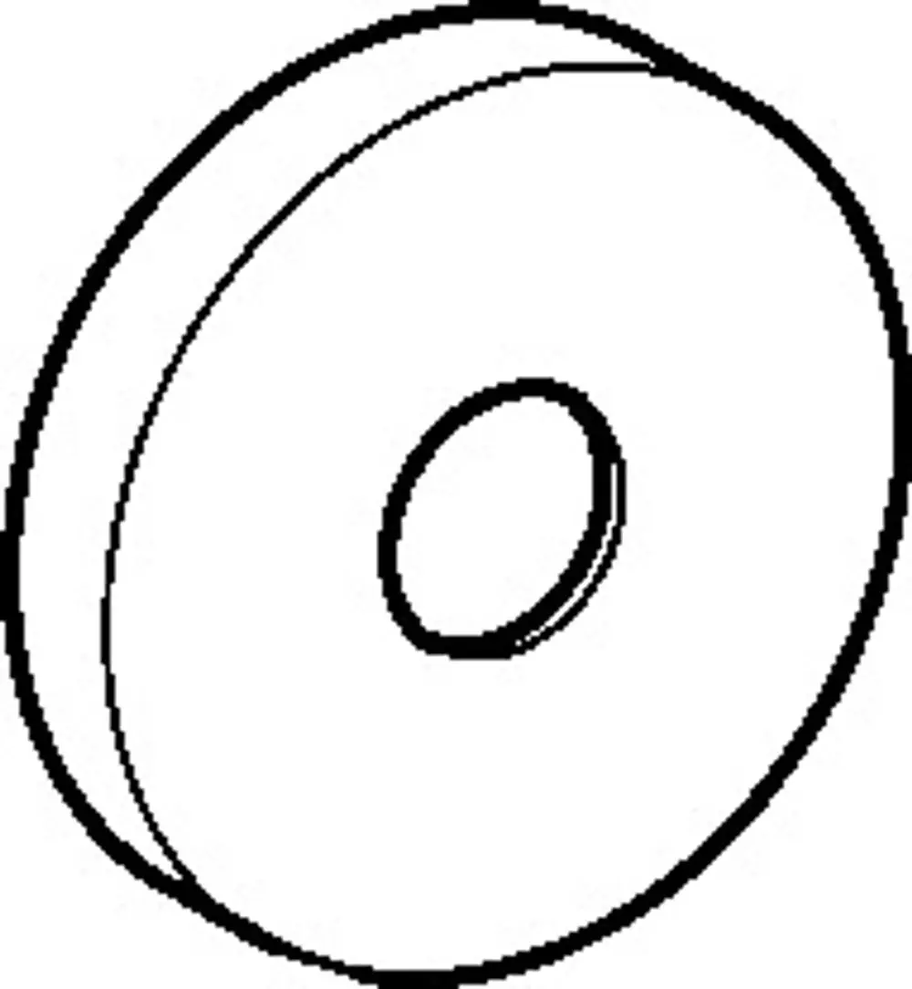 Runde Rosette in Chromoptik mit zentralem Loch, möglicherweise für Sanitäranwendungen, von der Marke HANSA.