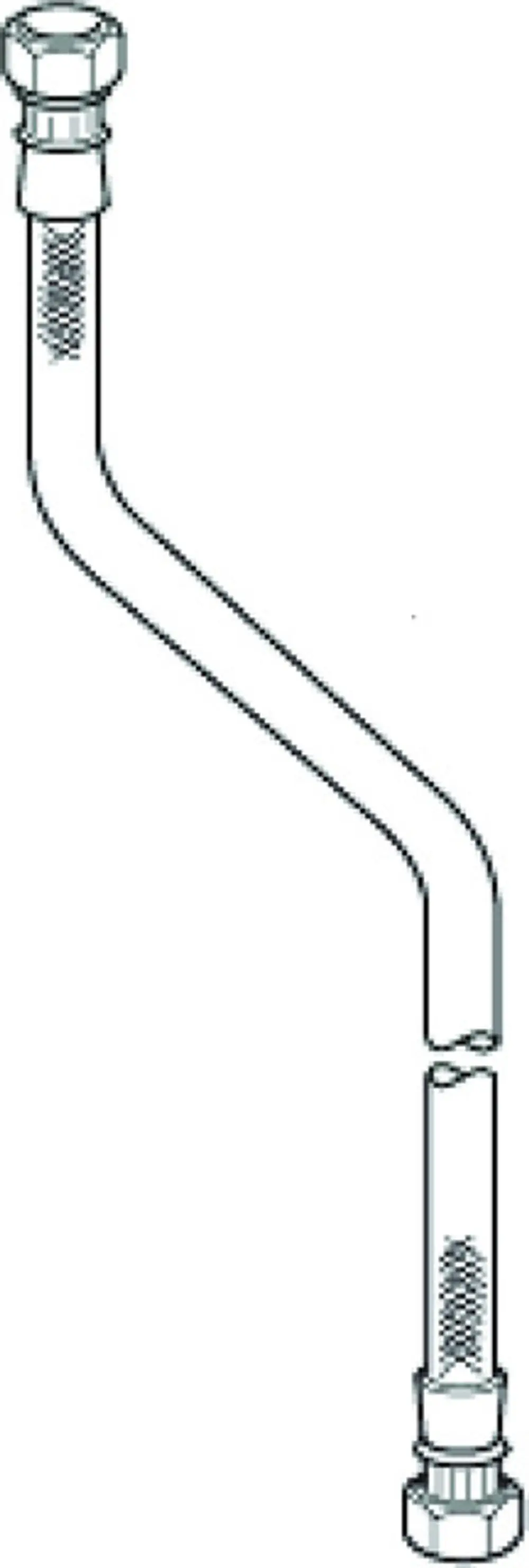 Biegerohr mit zwei G3/4-Anschlüssen zur Verbindung, passend für HANSA-Produkte, zur Verwendung in Wasserinstallationen.