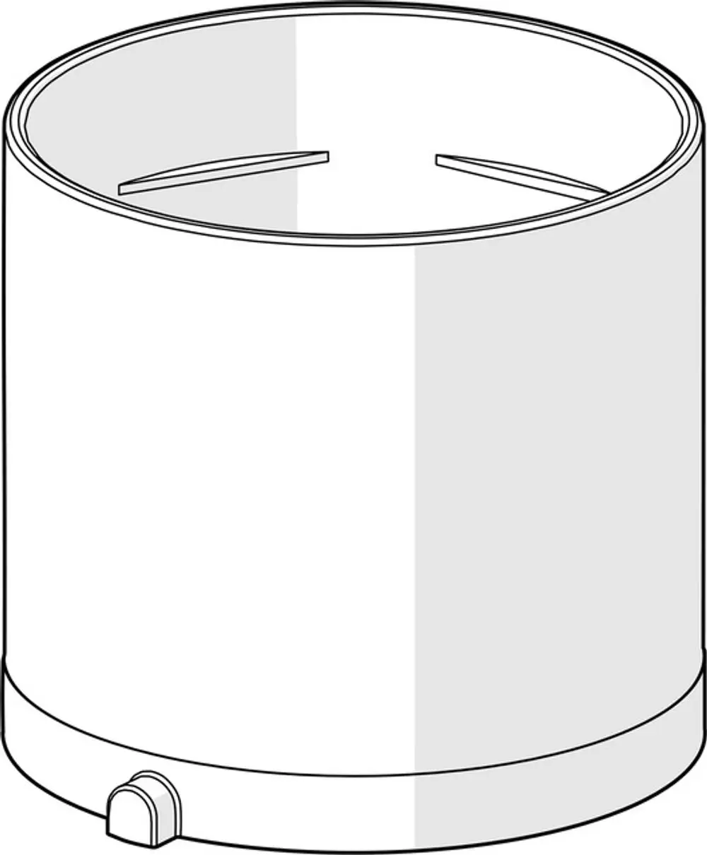 Zylindrische Abdeckhülse in Chromoptik mit zwei Schlitzen an der Oberseite und einem kleinen Bedienknopf an der Seite, hergestellt von HANSA.