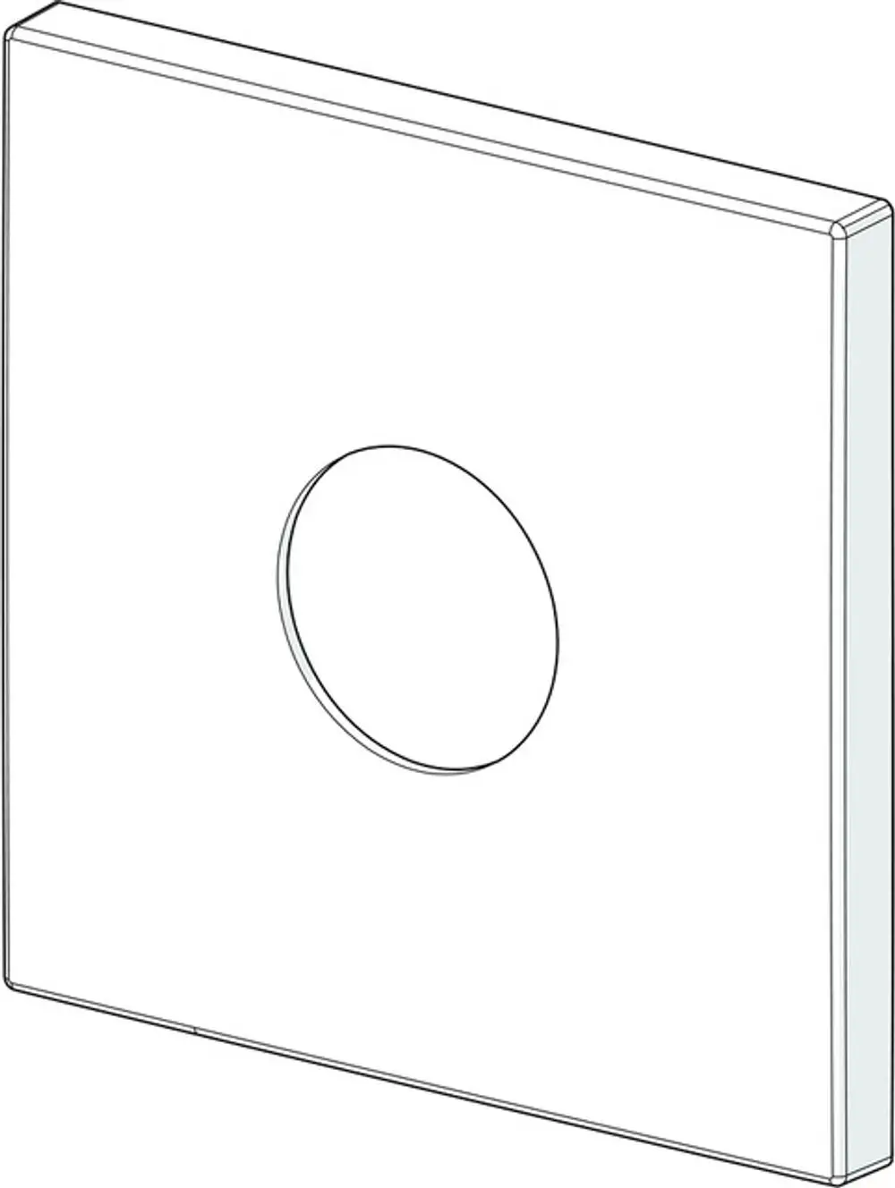 Quadratische Rosette von HANSA mit zentralem Loch, aus einem nicht näher spezifizierten Material, in schlichtem Design.
