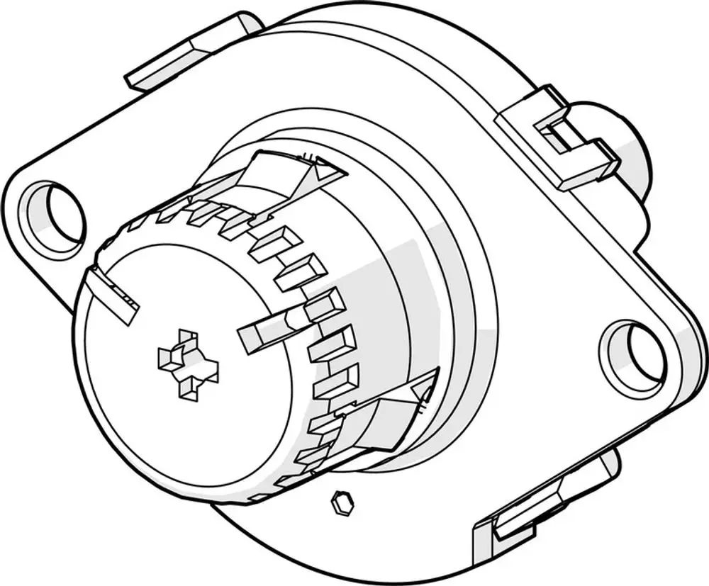Automatischer Umsteller von HANSA, dargestellt in technischer Zeichnung mit einem runden Regler und elektrischen Anschlüssen.