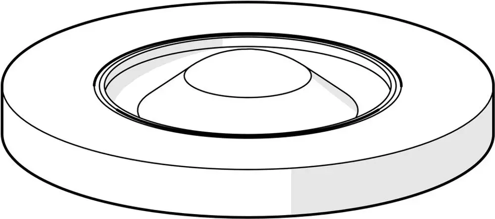 Schmutzfilter von HANSA, rundes Design mit einer höheren umgewölbten Mitte, umgeben von einem flachen Rand. Eignet sich zur Filtration von Schmutzpartikeln.