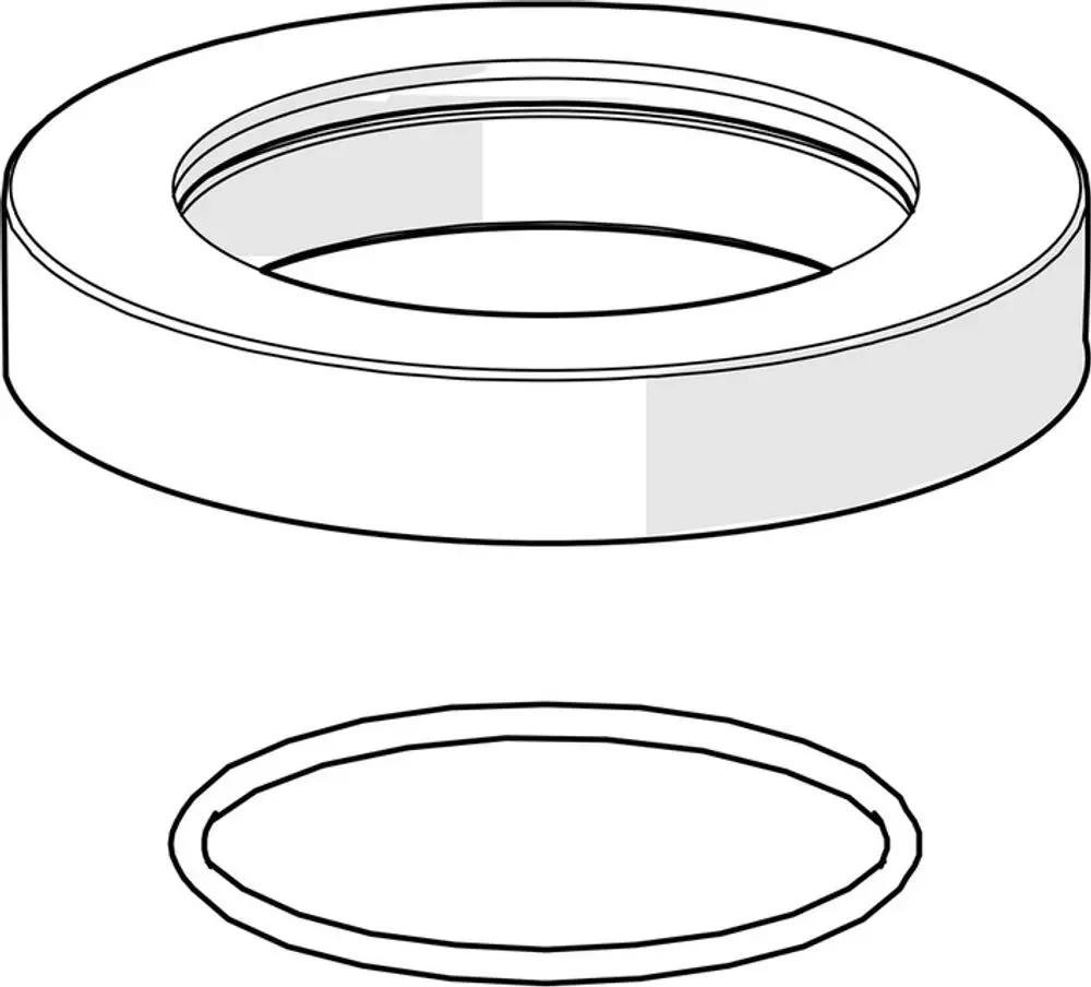 Deckplate von HANSA, rund, mit mittigem Vertiefung. Abbildung zeigt eine obere und eine untere Ansicht des Deckels, minimalistische Darstellung ohne weitere Details.