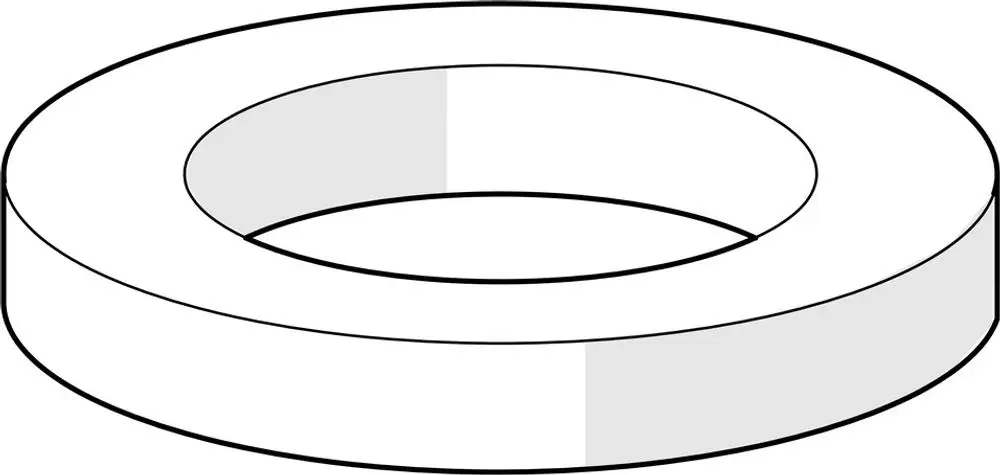 Dichtungen von HANSA in Form eines Ringes mit einem hohlen Innenteil, dargestellt in einem einfachen, zweidimensionalen Diagramm ohne spezifische Maße.