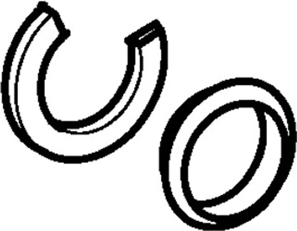 Zwei Führungselemente in unterschiedlicher Form. Eines ist halbkreisförmig und das andere hat die Form eines geschlossenen Rings, möglicherweise von der Marke HANSA.
