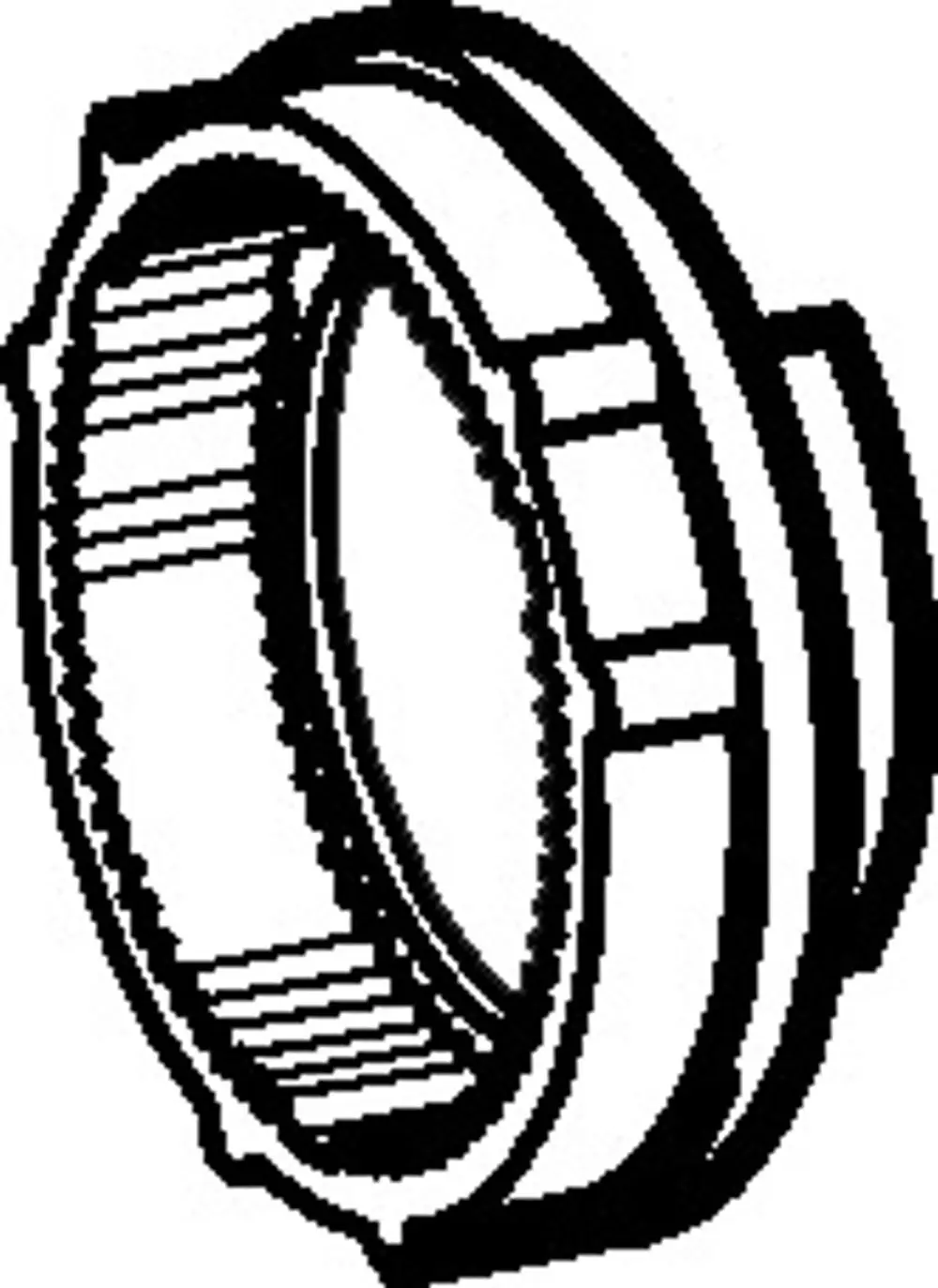 Einstellring von HANSA, zeigt eine ringförmige Struktur mit Innen- und Außenverzahnung. Das Bild bietet eine schematische Darstellung des Produkts ohne spezifische Maße.