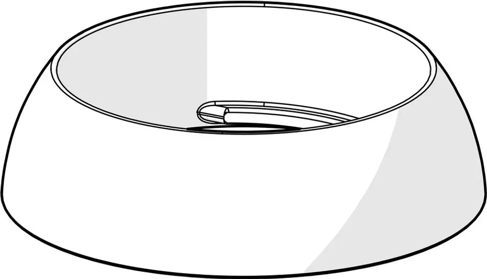 Abdeckkappe in runder Form, hergestellt von HANSA, mit glatter Oberfläche und Aussparung in der Mitte. Ideal zur Abdeckung von Bohrlöchern oder ähnlichen Elementen.