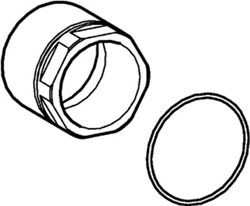 Zeichnung einer Schraube mit einer sechseckigen Form und einem separaten Ring. Das Produkt gehört zur Marke HANSA und dient vermutlich als Verbindungselement.
