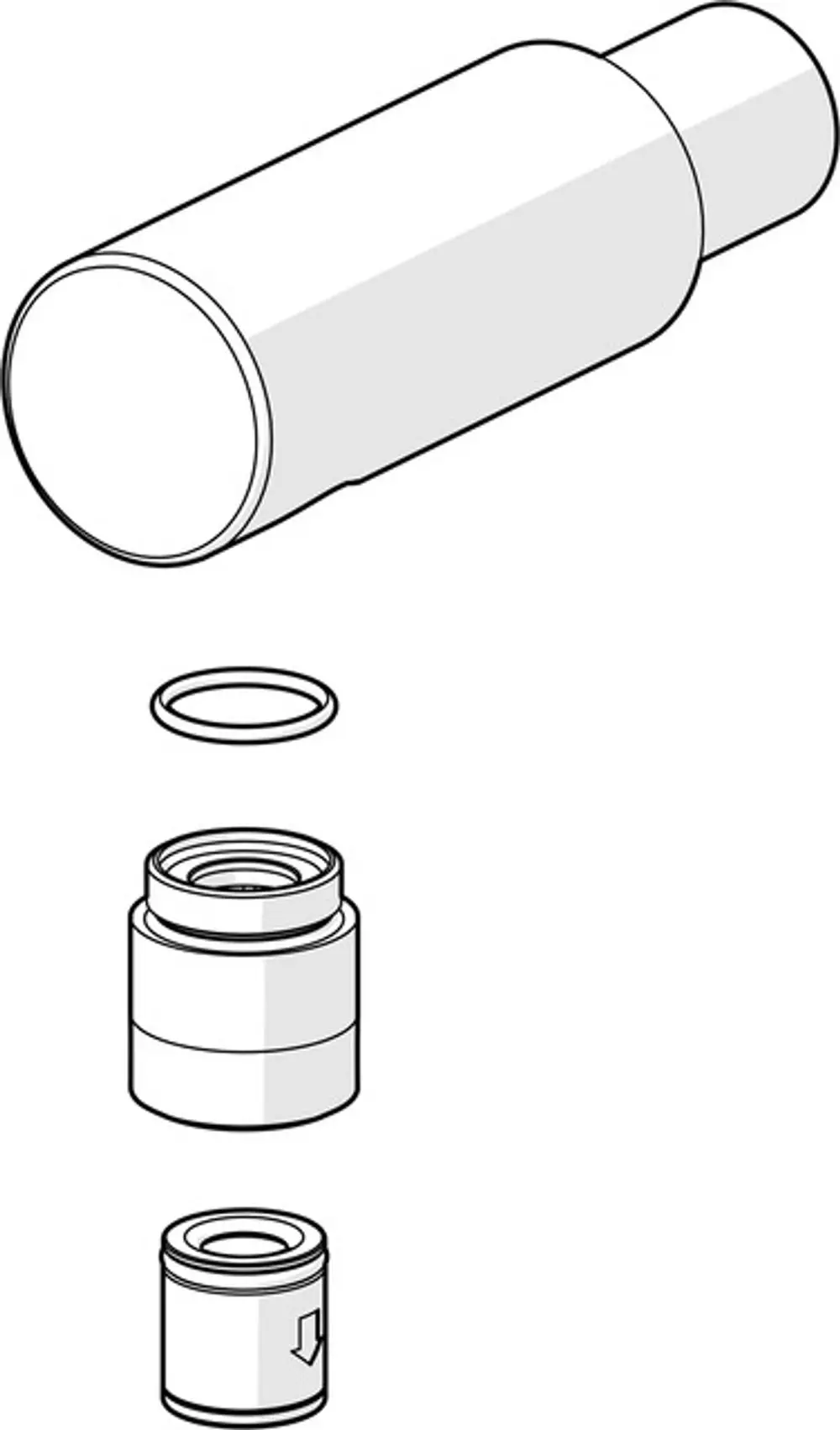 HANSAMATRIX Kupplung in zylindrischer Form, bestehend aus mehreren Komponenten, abgebildet in einem technischen Diagramm ohne spezifische Maßangaben.