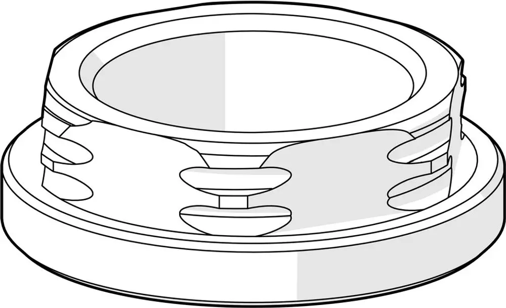 Gegenmutter aus Metall mit einem Durchmesser von ca. 37 mm, konzipiert für Anwendungen von HANSA, mit gerillter Oberfläche zur Gewährleistung eines sicheren Sitzes.