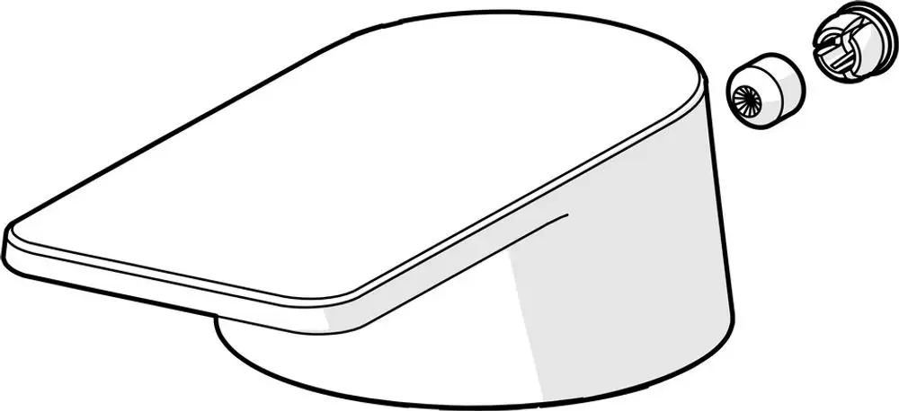 Gießbehälter in neutralem Design von HANSA, bestehend aus einem Hebel und einer abnehmbaren, zylindrischen Struktureinheit. Komponenten sind abgebildet.