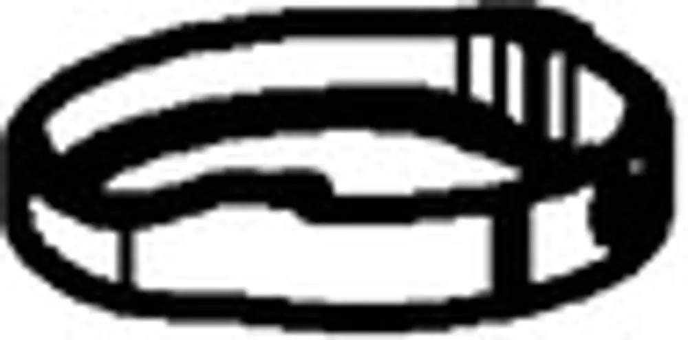 Schwarzer Gleitring von HANSA, oval und flach, mit einer Öffnung auf einer Seite und einer leicht gewellten Kante. Ideal zur Verwendung in Verbindung mit technischen Geräten.