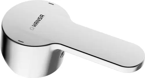 Chromfarbener Hebel von HANSA mit einer flachen, runden Form und einem ergonomischen Griff, geeignet für Wasserarmaturen.