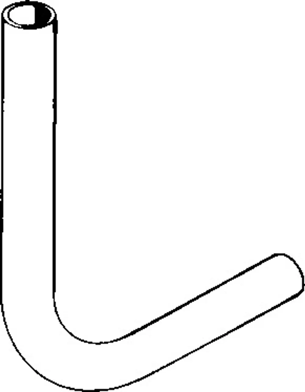 Rohr von HANSA mit L-förmigem Design, geeignet für verschiedene Installationen. Die Darstellung zeigt ein einfaches, durchgehendes Rohr.