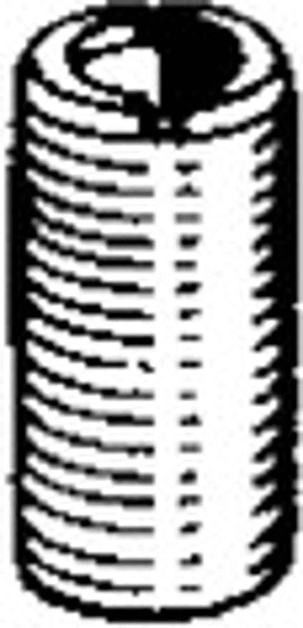 Gewindenippel von HANSA in zylindrischer Form. Das Produkt weist eine durchgängige Gewindestruktur auf und hat eine offene Oberseite.
