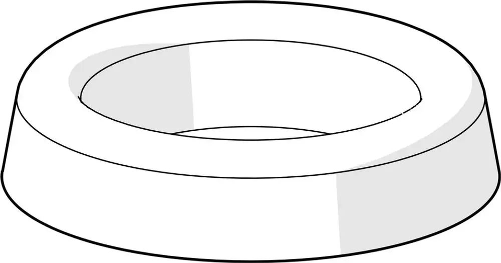 Weißer Schmutzfilter von HANSA mit runder Form und flachem Design. Geeignet zur Verwendung in verschiedenen Anwendungen zur Filtration.