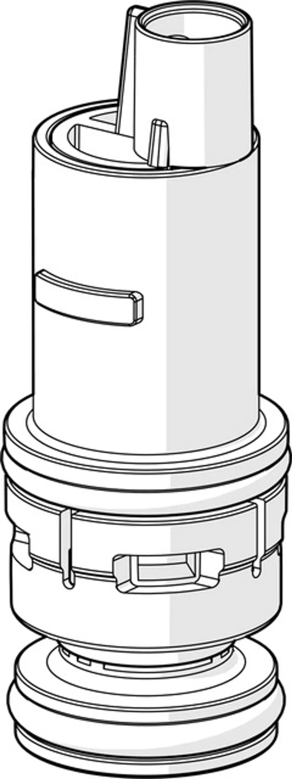Magnetventil von HANSA, mit zylindrischer Form und Steckanschluss, eingezeichnet in technischer Darstellung.