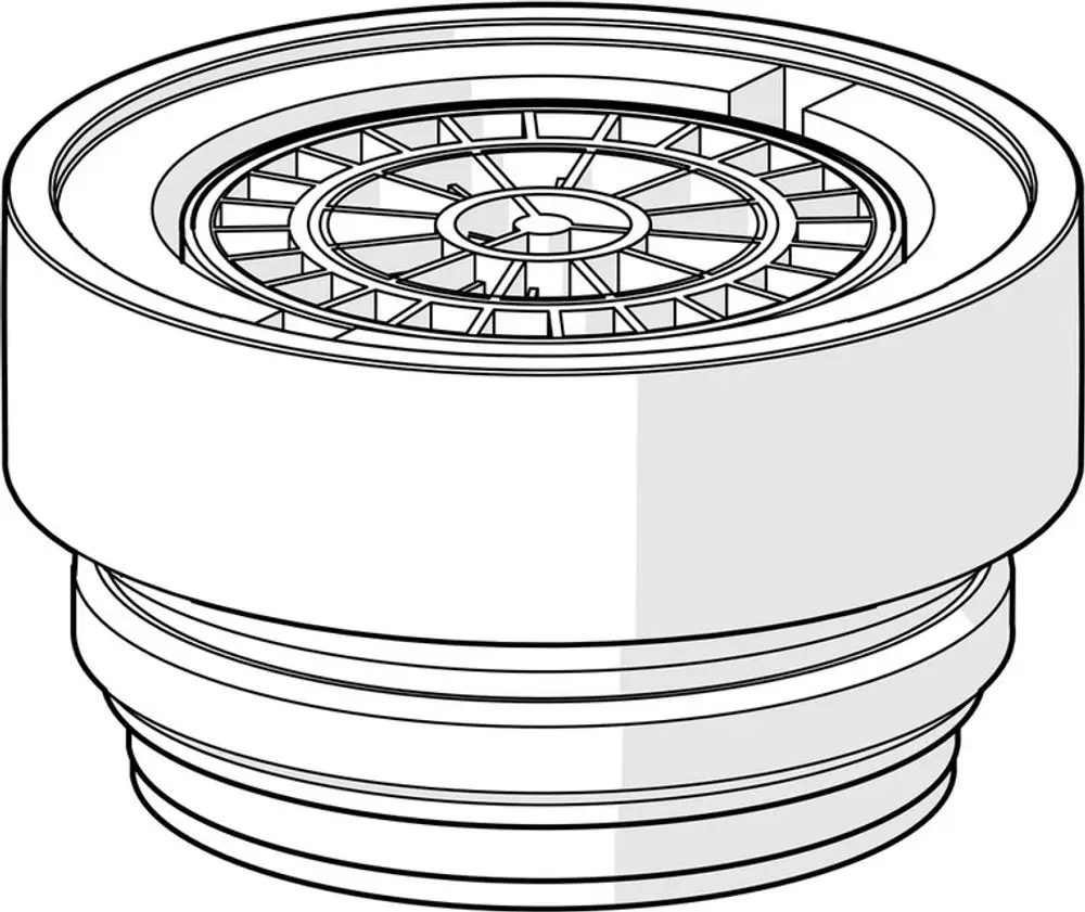 Luftsprudler mit runder Form und Ringbefestigung, bereit zur Montage, erkennbar als Produkt der Marke HANSA. Ideal für Wasserhähne oder ähnliche Anwendungen.