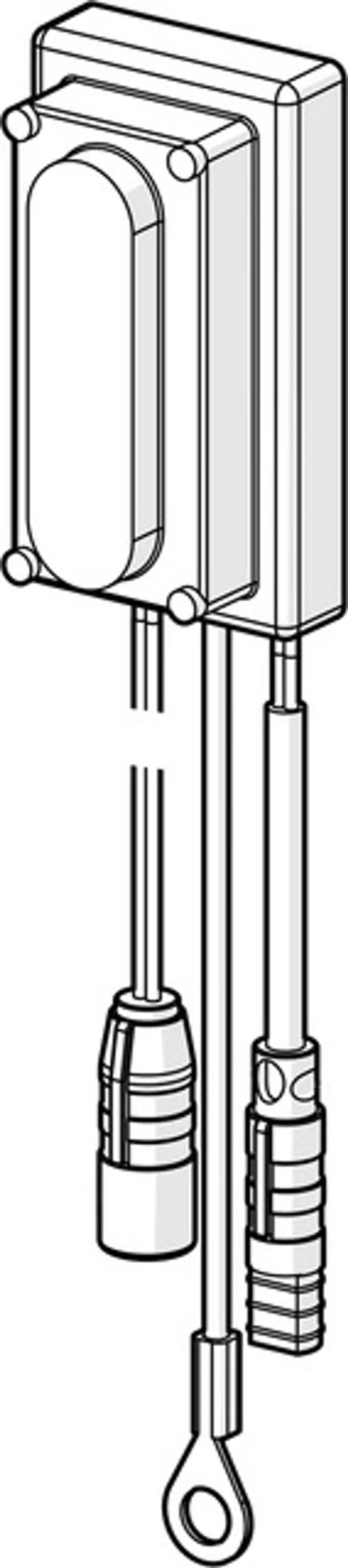 Sensor mit Gehäuse und zwei Anschlussleitungen, einer mit Rundstecker und der andere mit einem Verbindungselement. Produkt von HANSA.