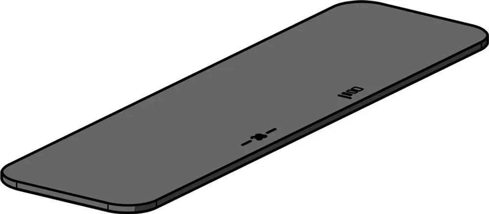 Deckplatte von HANSA in Grau, flache und rechteckige Form, ohne erkennbare Maße oder spezifische Details, schlichtes Design.