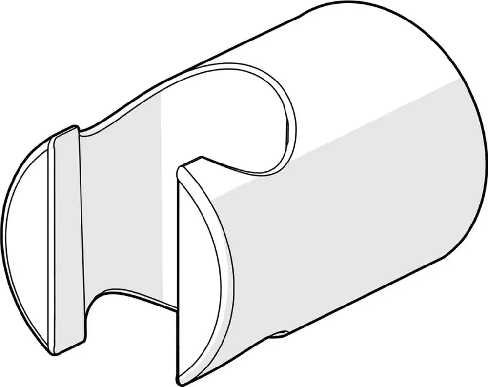 Wandhalter aus Chrom von HANSA, mit einer halbkreisförmigen Aussparung und einem geschlossenen Ende, geeignet zur Befestigung an Wänden.