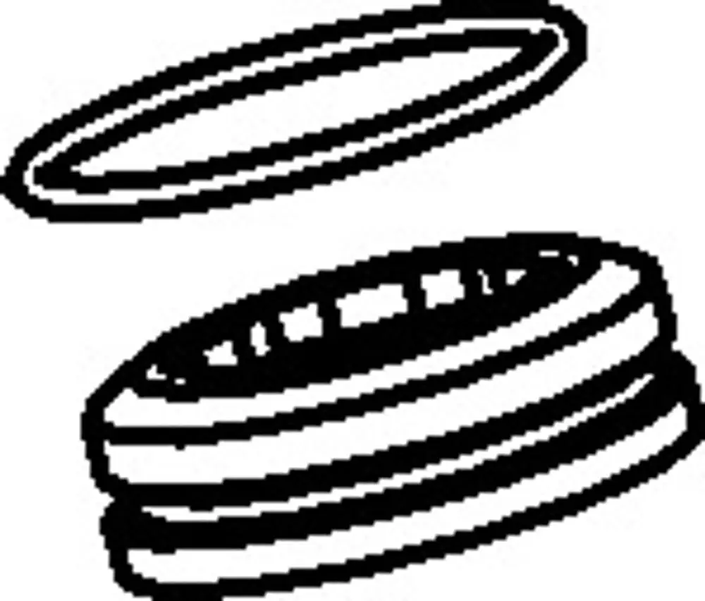 Dichtungsring in runder Form, mit einem äußeren Ring und einer inneren Vertiefung, dargestellt in Schwarz-Weiß, geeignet für Anwendungen der Marke HANSA.