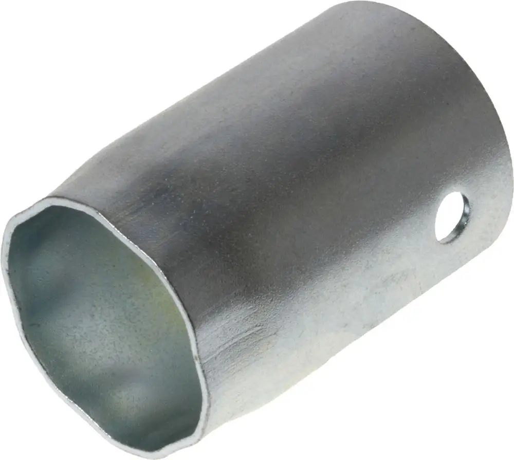 Metallischer Schlüssel von HANSA mit einer sechseckigen Öffnung. Der Schlüssel hat eine gebohrte Seite. Er dient zum Öffnen oder Befestigen von bestimmten Schraubverbänden.