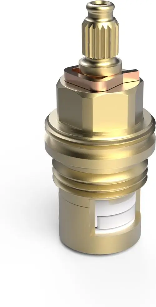 Hansa-Mischeroberteil aus Metall mit Gewinde und einer integrierten Dichtung, geeignet für die Installation in Sanitäranlagen.