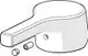 Hebel von HANSA in Chrom-Optik, mit zwei kleinen Komponenten. Der Hebel hat eine ergonomische Form und ist für Armaturen gedacht.
