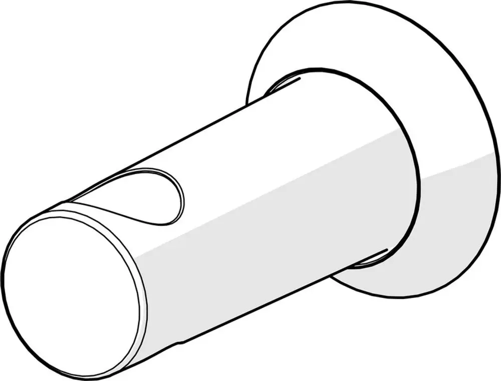 Chromfarbener Halter für Brausestangen, mit einem runden Ende und einer seitlichen Öffnung, hergestellt von HANSA.