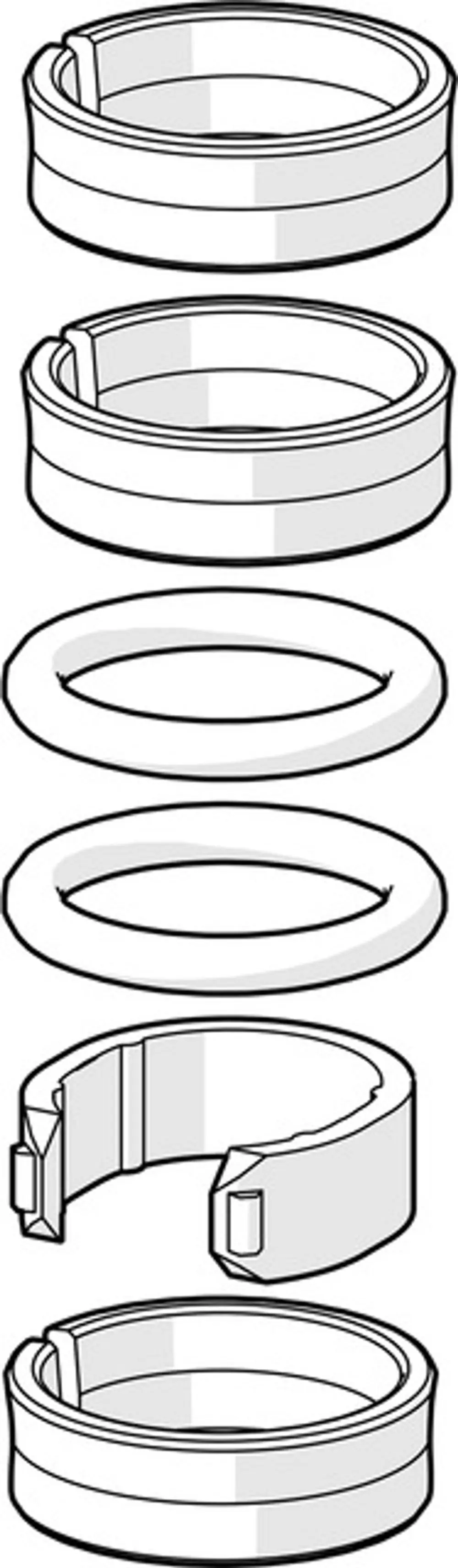 Dichtungsring von HANSA, in unterschiedlichen Ansichten dargestellt, zeigt die Form und Struktur. Mehrere Blickwinkel illustrieren die Bauart und Spezifikationen des Produkts.