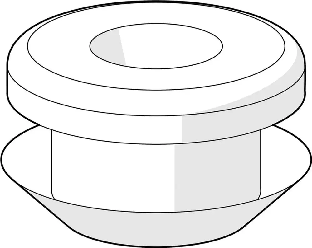 Weißes, ringförmiges Dichtungsstück mit flachem Umfang. Ideal für Verbindungselemente, geeignet für HANSA Produkte.